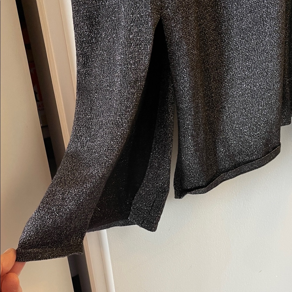 Tahari Black/Silver Shimmer Kimono Cardigan - Picture 8 of 14